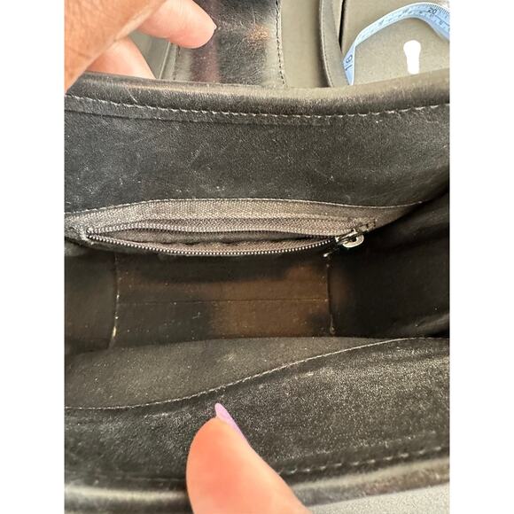 Brighton Vintage Black Croc Embossed Leather Basic Crossbody Purse Basic - Picture 6 of 14